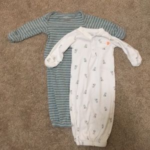 Set of 2 baby boys newborn pajamas.